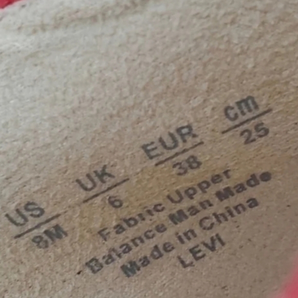 Life Stride soft syst Levi Red fabric open toe espadrille wedge sandals - Picture 9 of 10